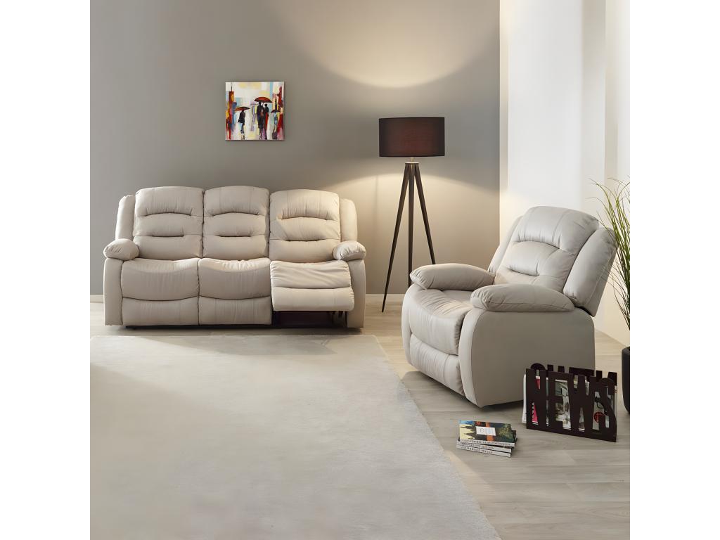 Fauteuil d'appoint en tissu beige