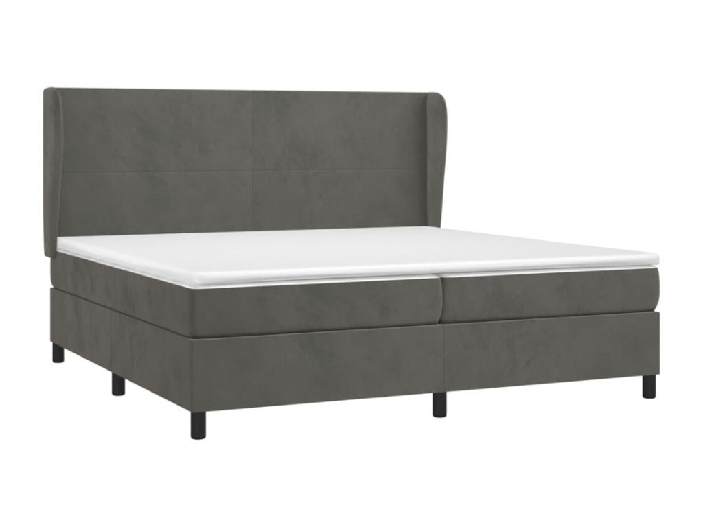 Matelas en velours, 200 x 200 cm, gris