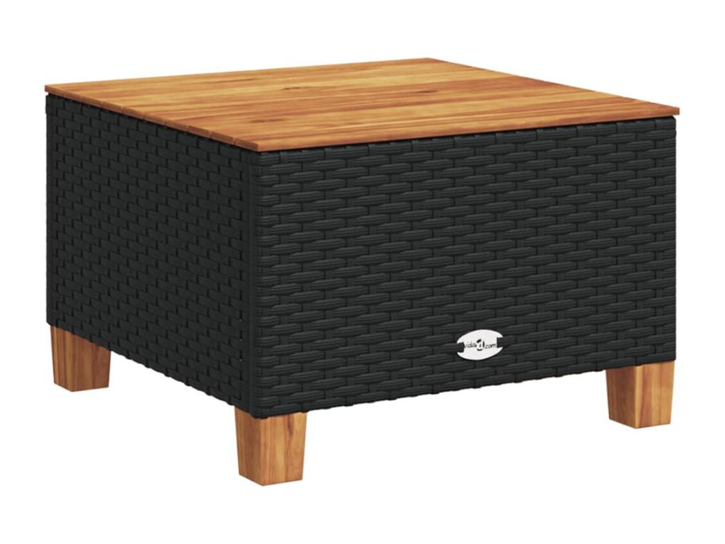 Ensemble de mobilier de jardin 11 pièces en résine tressée avec coussins, noir