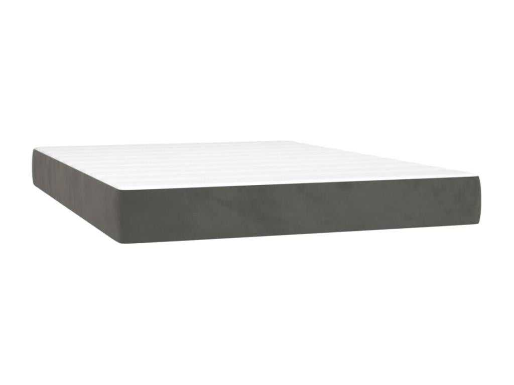 Matelas en velours, 140 x 190 cm, gris