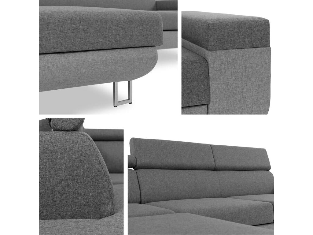 Canapé avec rangement, 253 x 188 x 71 cm, bleu