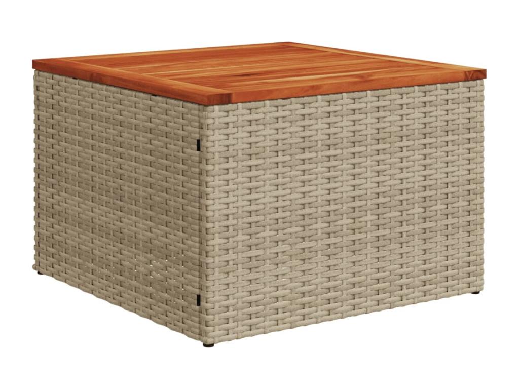 Ensemble de mobilier de jardin 7 pièces en résine tressée avec coussins, beige
