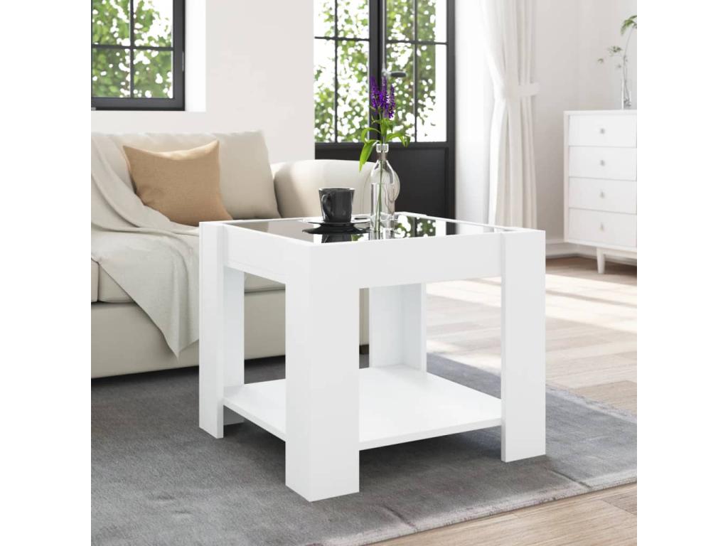 Table basse en bois composite, 53 x 53 x 45 cm, blanche