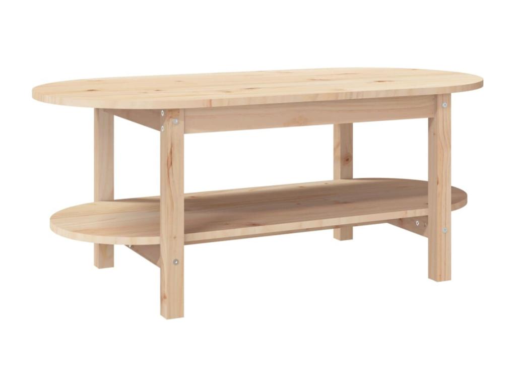 Table basse en bois massif, 110 x 55 x 45 cm, marron