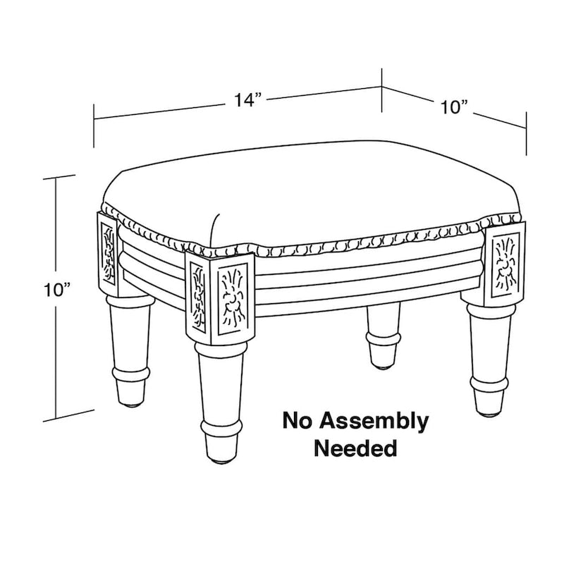 Tabouret brodé en corail vert