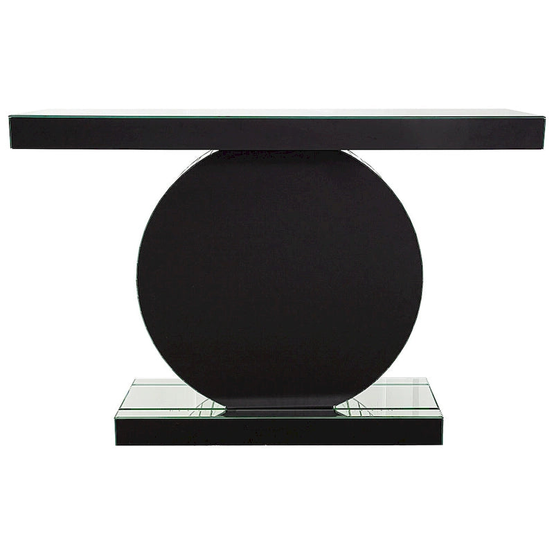 Console moderne avec base en cristal, table d'entrée/canapé