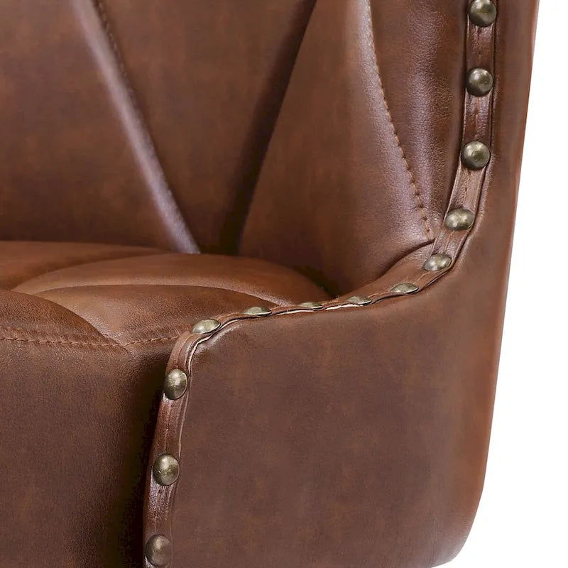 Tabouret de bar pivotant moderne LUE BONA 66 cm, revêtu de similicuir et de tissu, avec structure en bois, idéal pour un îlot central ou un bar à domicile. Parfait pour un îlot ou un bar à domicile.