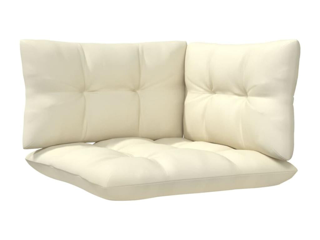 Ensemble de mobilier de jardin 3 pièces en pin avec coussins