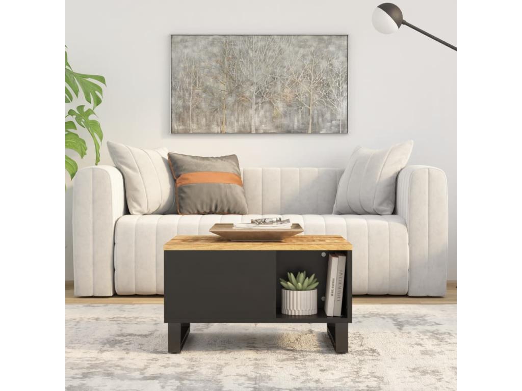 Table basse en bois de manguier, 60 x 50 x 35 cm, marron