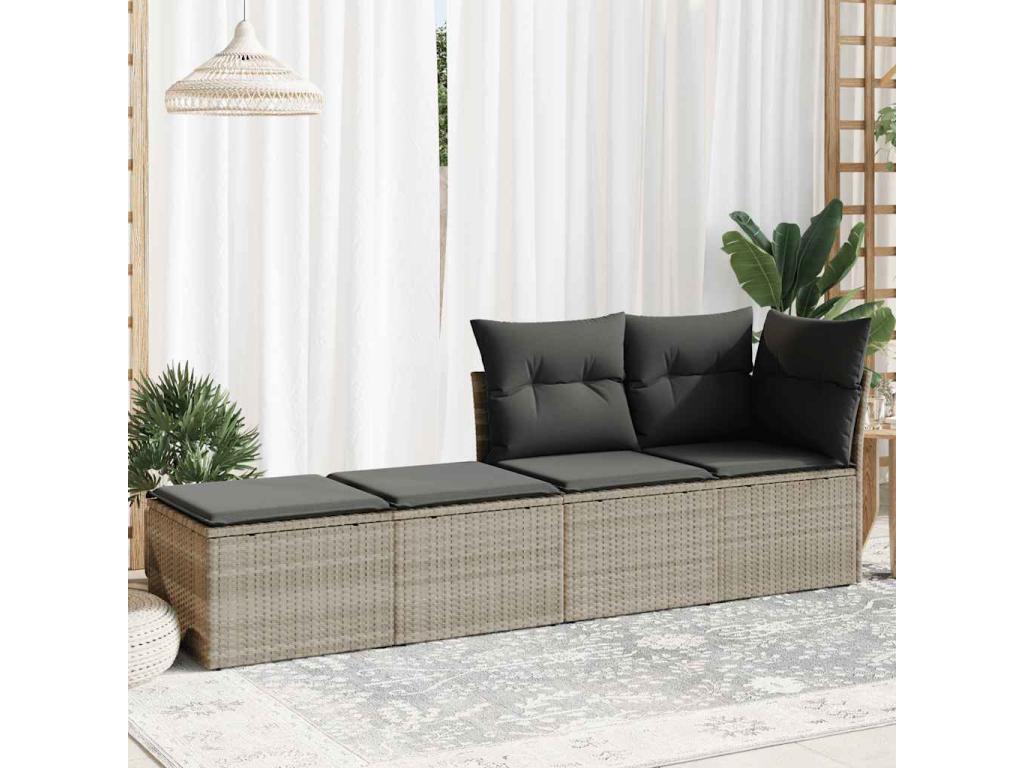 Ensemble de mobilier de jardin 2 pièces avec coussins, gris