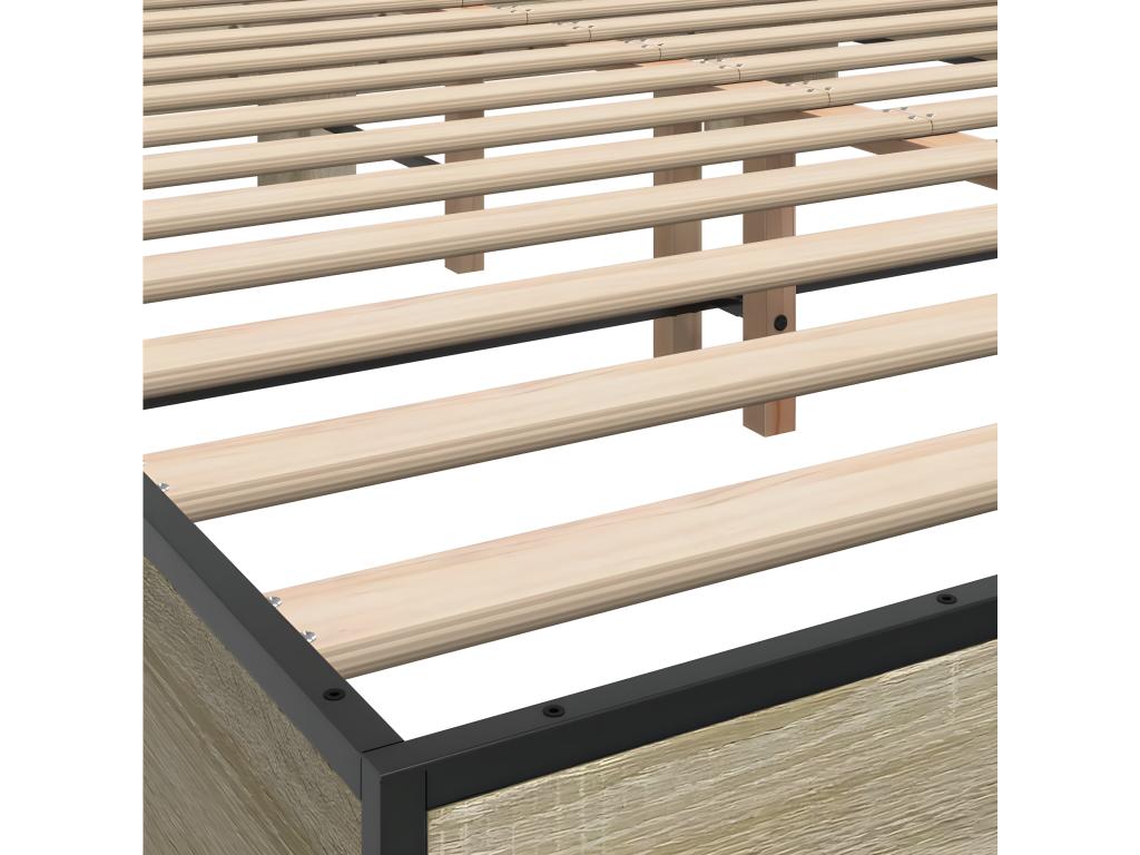 Matelas en bois de chêne, 160 x 200 cm, marron