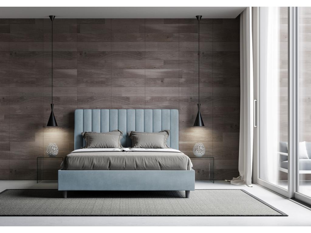 Cadre de lit, 160 x 200 cm, bleu