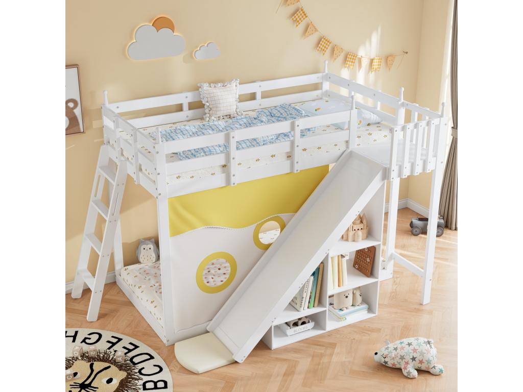 Cadre de lit enfant, 90 x 200 cm, blanc