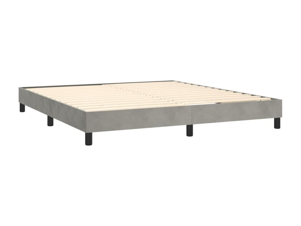Matelas en velours, 180 x 200 cm, gris