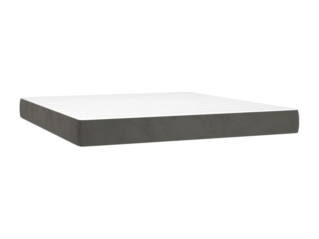 Matelas en velours, 160 x 200 cm, gris