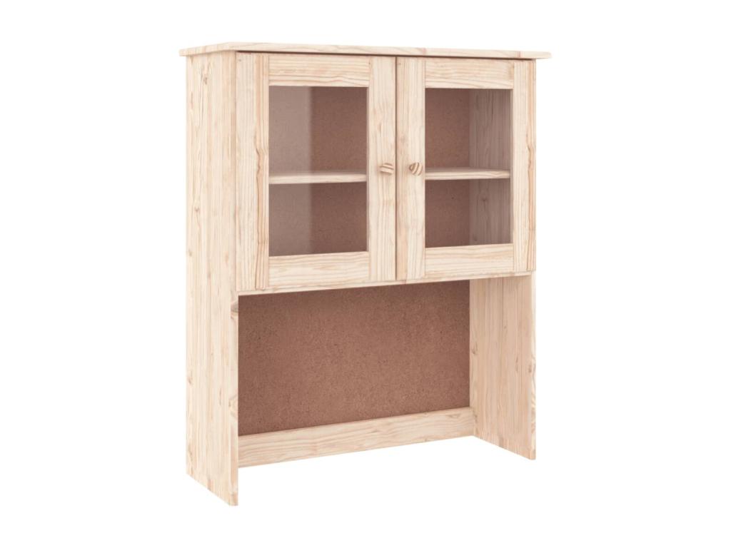 Buffet en bois massif, 77 x 35 x 165 cm, marron