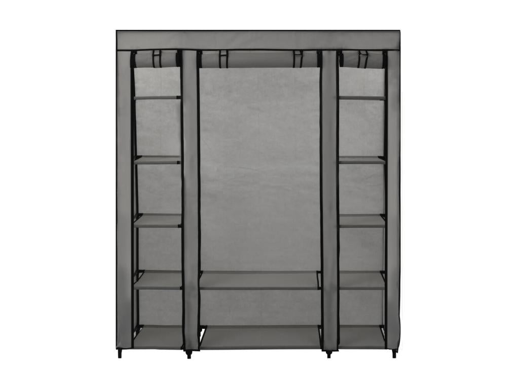 Armoire en tissu, 150 x 45 x 176 cm, grise