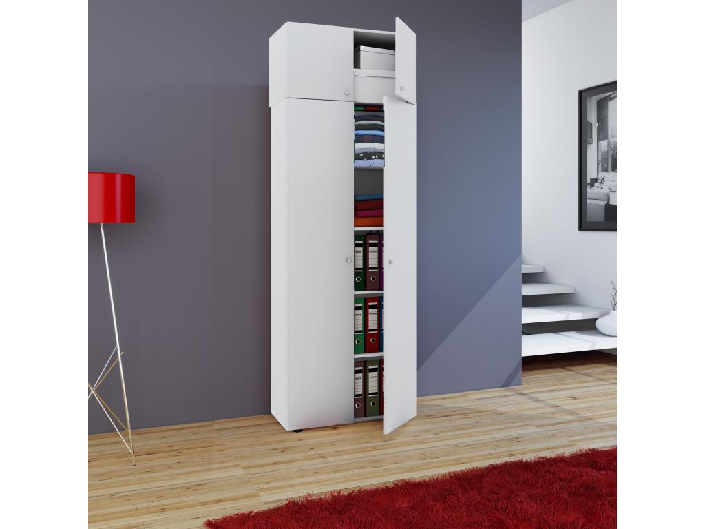 Armoire 4 portes, blanche