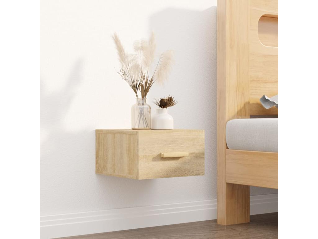 Ensemble de 2 pièces en chêne massif, 35 x 35 x 20 cm, marron