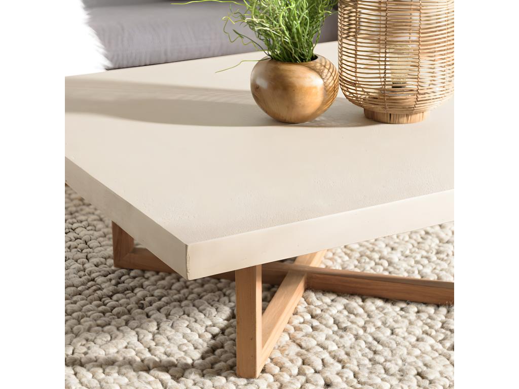 Table basse, 107 x 107 cm, beige