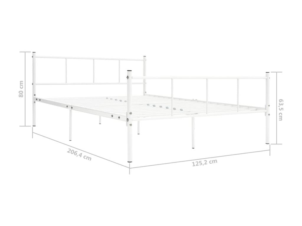 Cadre de lit en métal, 120 x 200 cm, blanc