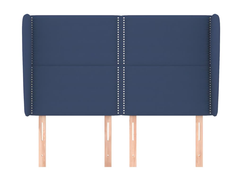 Cadre de lit en tissu, 147 x 23 x 118 cm, bleu