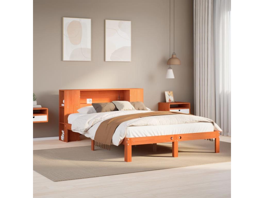 Matelas en bois de pin, 140 x 200 cm, marron