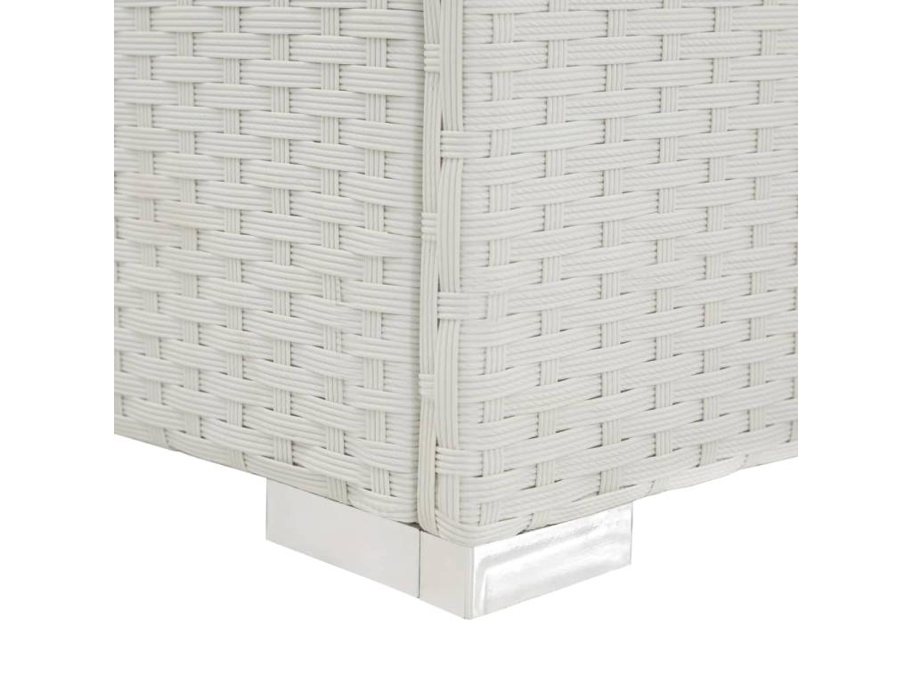 Chaise longue en résine tressée blanche