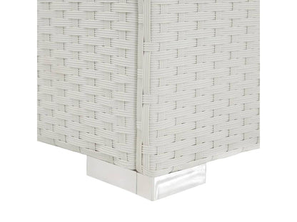 Chaise longue en résine tressée blanche