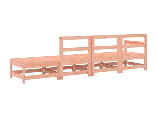 Ensemble de mobilier de jardin 4 pièces en bois massif, marron