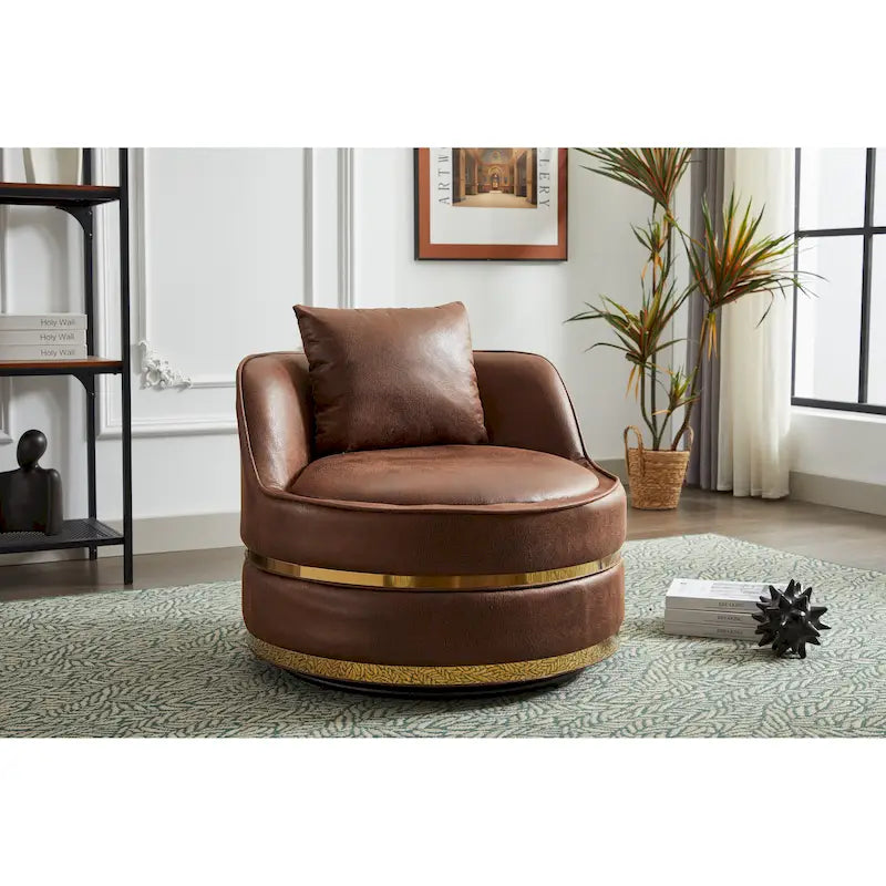 Fauteuil pivotant, fauteuil d'appoint pivotant à 360°, fauteuil tonneau pour salon et chambre à coucher