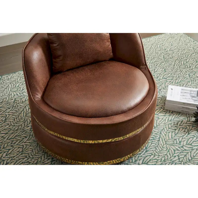 Fauteuil pivotant, fauteuil d'appoint pivotant à 360°, fauteuil tonneau pour salon et chambre à coucher