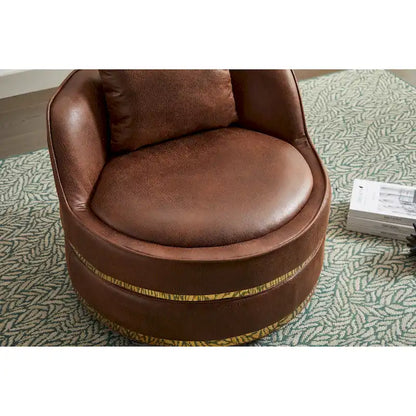 Fauteuil pivotant, fauteuil d'appoint pivotant à 360°, fauteuil tonneau pour salon et chambre à coucher