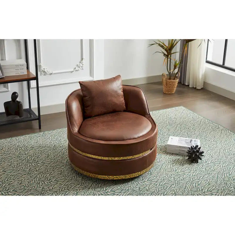 Fauteuil pivotant, fauteuil d'appoint pivotant à 360°, fauteuil tonneau pour salon et chambre à coucher