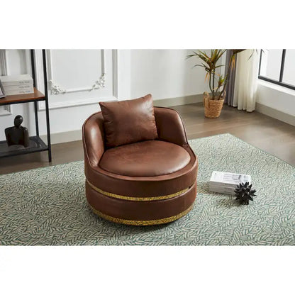 Fauteuil pivotant, fauteuil d'appoint pivotant à 360°, fauteuil tonneau pour salon et chambre à coucher