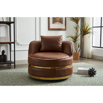 Fauteuil pivotant, fauteuil d'appoint pivotant à 360°, fauteuil tonneau pour salon et chambre à coucher
