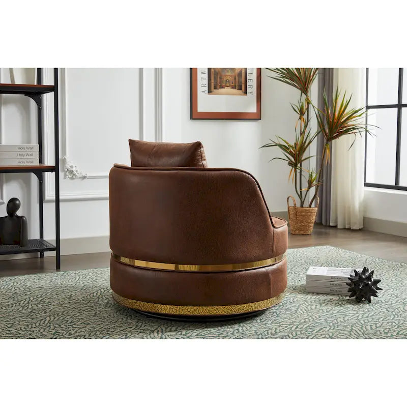 Fauteuil pivotant, fauteuil d'appoint pivotant à 360°, fauteuil tonneau pour salon et chambre à coucher