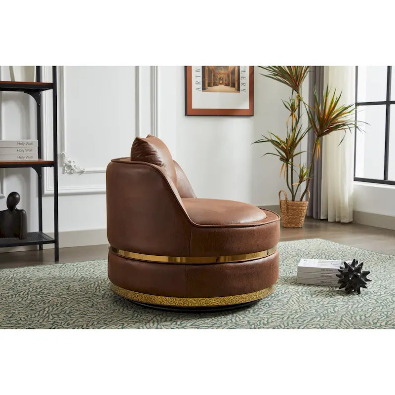Fauteuil pivotant, fauteuil d'appoint pivotant à 360°, fauteuil tonneau pour salon et chambre à coucher