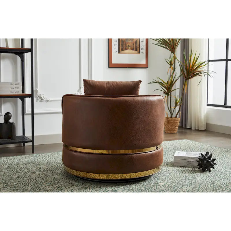 Fauteuil pivotant, fauteuil d'appoint pivotant à 360°, fauteuil tonneau pour salon et chambre à coucher