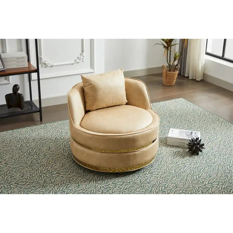 Fauteuil pivotant, fauteuil d'appoint pivotant à 360°, fauteuil tonneau pour salon et chambre à coucher