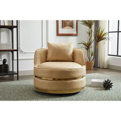 Fauteuil pivotant, fauteuil d'appoint pivotant à 360°, fauteuil tonneau pour salon et chambre à coucher