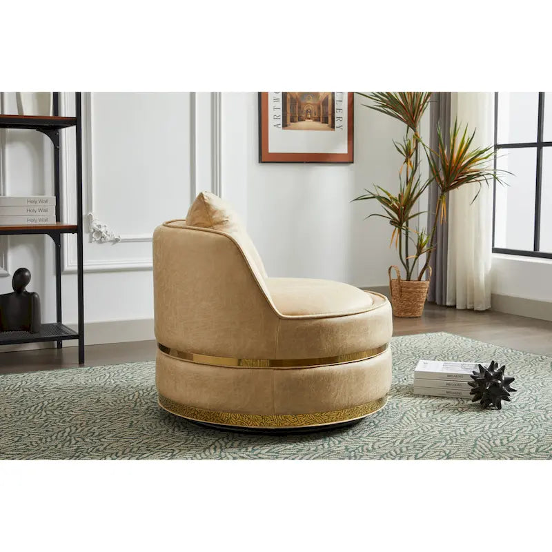 Fauteuil pivotant, fauteuil d'appoint pivotant à 360°, fauteuil tonneau pour salon et chambre à coucher