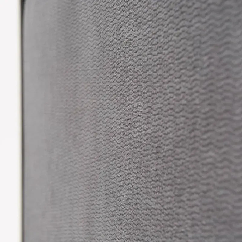 Lit plateforme Kiran King Size, tête de lit rembourrée grise, cadre en bois