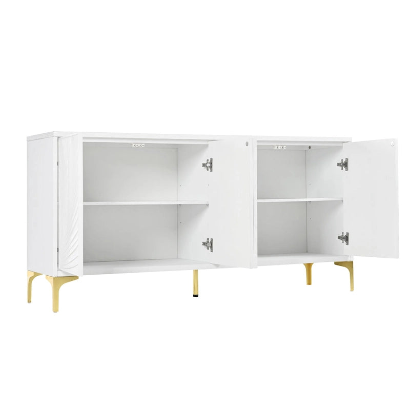 Buffet à quatre portes avec étagères réglables