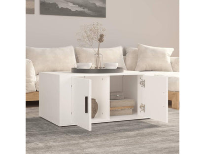Table basse en bois composite, 80 x 50 x 36 cm, blanche