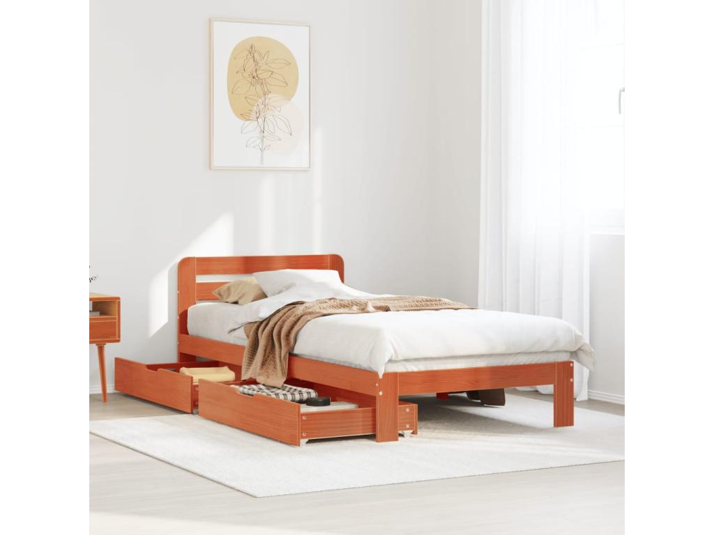 Matelas en bois de pin, 75 x 190 cm, marron