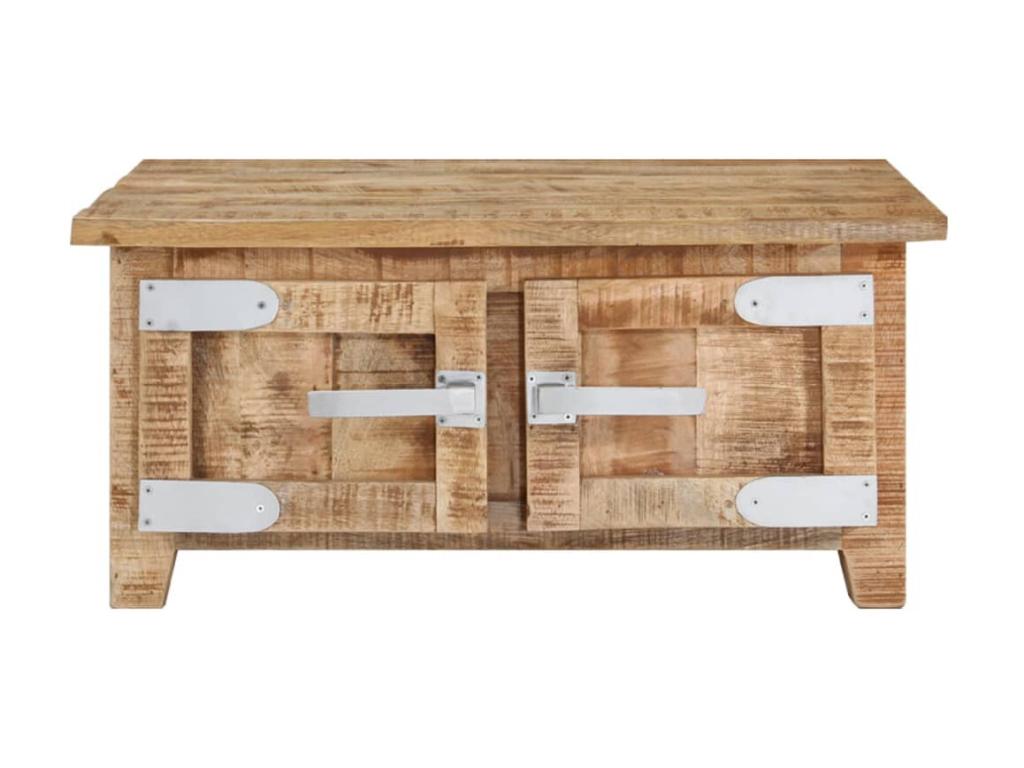 Table basse en bois de manguier, 67 x 67 x 30 cm, teinte naturelle claire