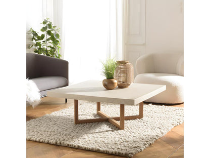 Table basse, 107 x 107 cm, beige