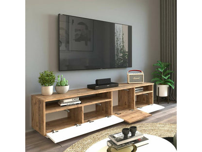 Meuble TV en chêne, 180 x 45 cm, beige