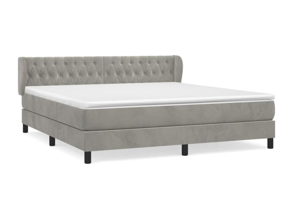 Matelas en velours, 180 x 200 cm, gris